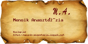 Mensik Anasztázia névjegykártya